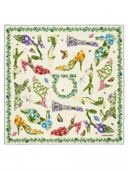 Ferragamo - White Ricerca Printed Scarf