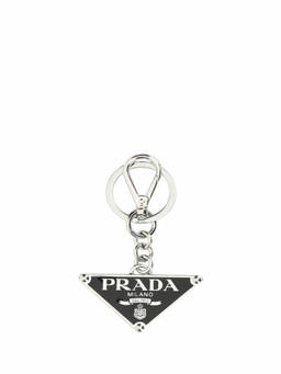 PRADA - Black Metal Logo Key Holder