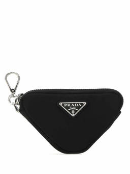 PRADA - Black Triangle Pouch Key Holder