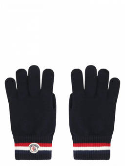 Moncler - Black Tricolored Textured Gloves