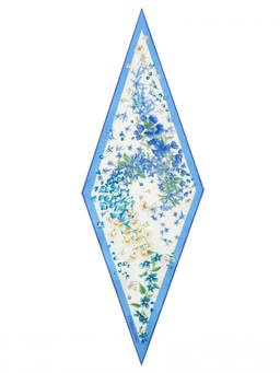 Ferragamo - Blue Diva Floral Diamond Scarf