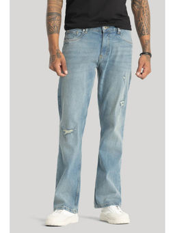 Snitch - Men Light Blue Light Distressed Straight Casual Jeans