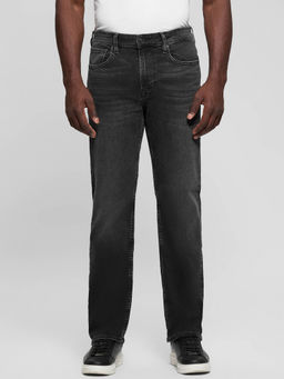 Guess - Men Grey Solid Mid-Rise Straight Leg Jeans