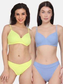 Curwish - Ribbed Bae Beautiful Basic Blue & Neon (Set of 4)