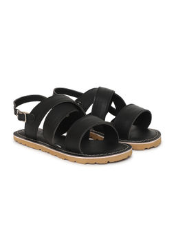 TIBER TABER - Boys Sandal Black Criss Cross