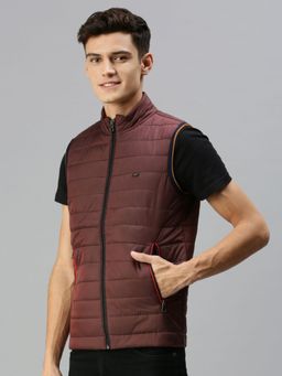 SHOWOFFFF - Men Casual Quilted Wine Jacket