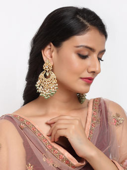 Ruby Raang Studio - Ruby Raang Maharani Kundan Stone Earrings