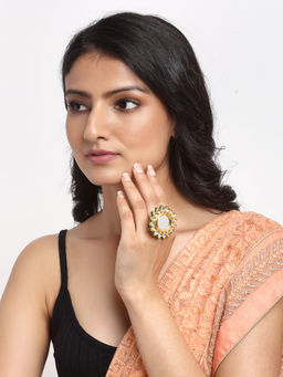 Ruby Raang Studio - Ruby Raang Oversized Kundan Cocktail Ring