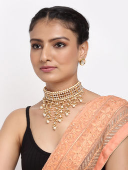 Ruby Raang Studio - Ruby Raang Kundan Jhallar Choker with Studs