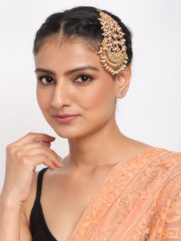 Ruby Raang Studio - Ruby Raang Maroon Tone Kundan Jhoomar