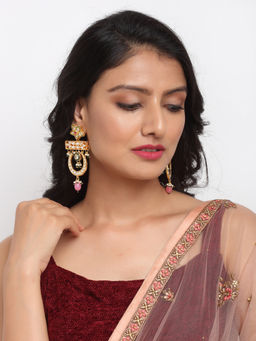 Ruby Raang Studio - Ruby Raang Multi Kundan Earrings