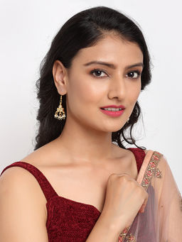 Ruby Raang Studio - Ruby Raang Kundan Jhallar Earrings