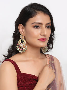 Ruby Raang Studio - Ruby Raang Kundan Multi-color Stone Earrings