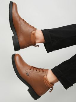 Yoho - Tan Lace Up Classic Boots for Men
