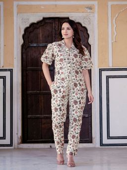 Saadgee - Cotton Brown Co-Ord Set