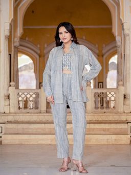 Saadgee - Cotton Blue Co-Ord Set