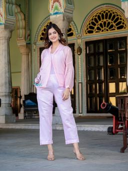 Saadgee - Organza Pink and Inner Co-Ord Set