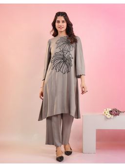 STUDIO MISRI - Grey Embroidered Kurta and Palazzo