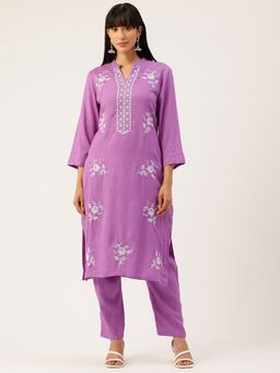 STUDIO MISRI - Purple Embroidered Kurta and Pant