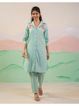 STUDIO MISRI - Green Embroidered Co-Ord Set