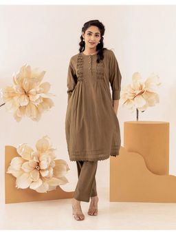 STUDIO MISRI - Brown Solid Kurta and Pant