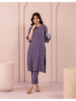 STUDIO MISRI - Purple Embroidered Kurta and Pant