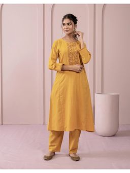STUDIO MISRI - Yellow Embroidered Kurta and Pant