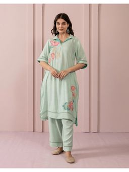 STUDIO MISRI - Green Embroidered Kurta and Pant