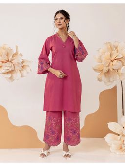 STUDIO MISRI - Pink Embroidered Kurta and Palazzo
