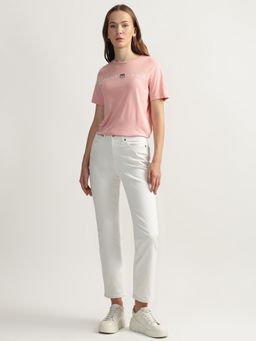 GANT - Pink Solid Round Neck Short Sleeves T-Shirt