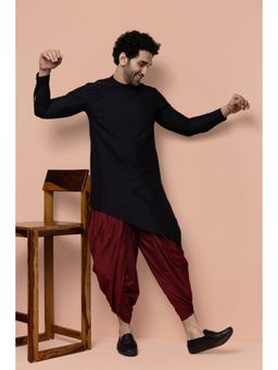 KISAH - Black Kurta And Dhoti Pant (Set of 2)