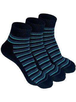 Heelium - Bamboo Quarter 3 Pair Of Ankle Socks for Men-Black