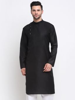 Kraft India - Men Cotton Black Solid Kurta Only