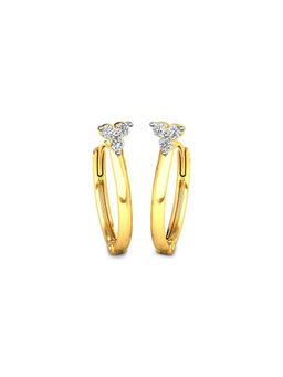 Candere by Kalyan Jewellers - 18K BIS Hallmark Yellow Gold and I2GH Diamond Earrings