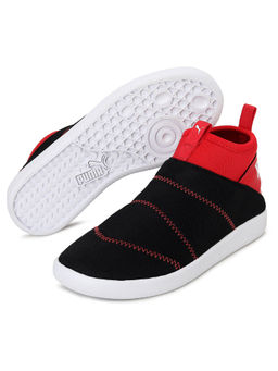 Puma - Red Lazy Knit Mid Kids Casual Shoes