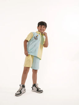 Avokiddos - Boys Colorblocked Multi-Color Co-Ord (Set of 2)