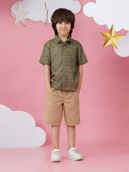 Avokiddos - Boys Free In The Forest Olive Shirt