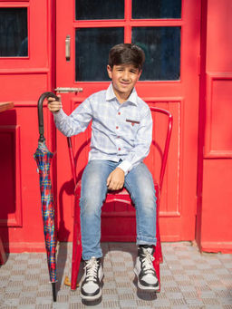 Avokiddos - Boys Blue Detailing Classy Shirt