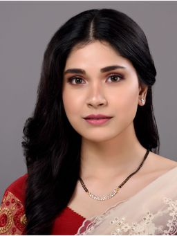 Saraf RS Jewellery - Gold Plated AD Studded Elegant Mangalsutra Pendant with Earrings Set