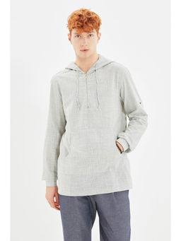 Trendyol - Man Grey Casual Shirt