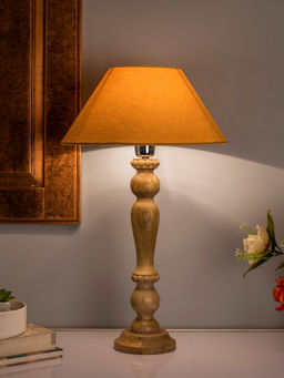 Homesake - Polka Natural Wood Table Lamp Beige Shade