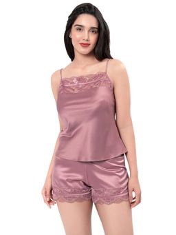 Amante - Solid Straight Neck Shoulder Straps Sleep Cami Purple