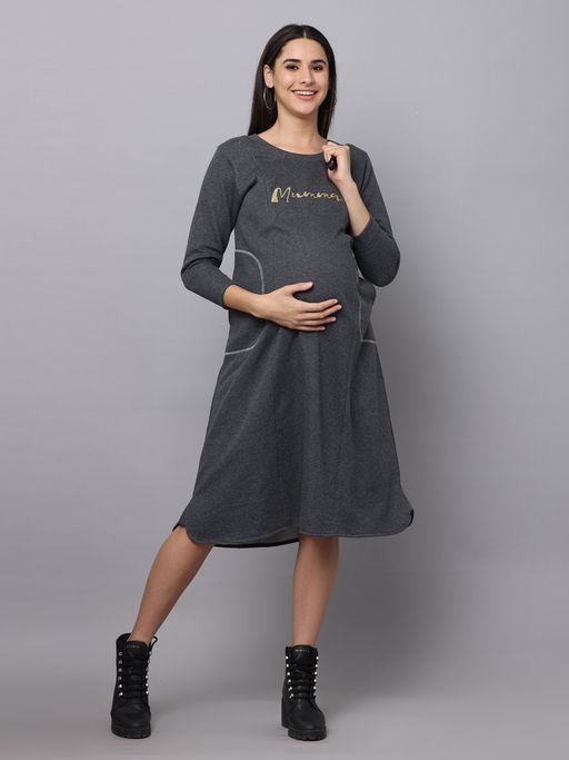 grey maternity sweater dress Sweater Dress, Maternity & Nursing Special