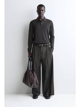 COS - Men Brown LEATHER-DETAIL DUFFLE BAG - NYLON