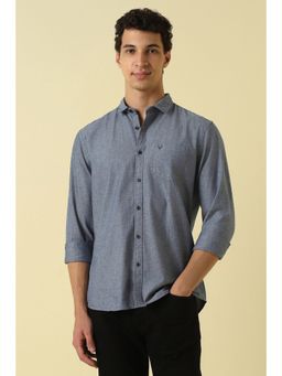 Allen Solly - Men Grey Textured Full Sleeves Casual Shirt