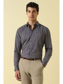 Allen Solly - Men Grey Checks Full Sleeves Formal Shirt