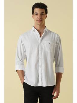 Allen Solly - Men White Regular Fit Textured Full Sleeves Casual Shirt
