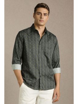 Louis Philippe - Men Green Floral Printed Full Sleeves Casual Shirt