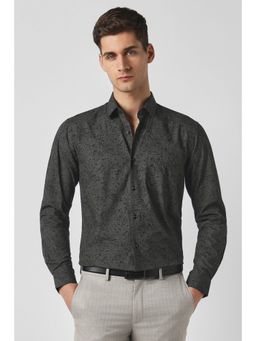 Peter England - Men Black Paisley Printed Full Sleeves Formal Shirt