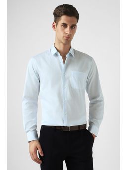 Peter England - Men Light Blue Printed Full Sleeves Formal Shirt